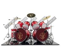 Mini Drum set realizzato per music legends collector red signals tribute miniature rock model scale 1:4 collectible size dolls modellino da collezione 40 cm (base nera non inclusa)