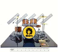 Mini Drum set the DOORS Jim morrison tribute scale 1:4 miniature collectible kit