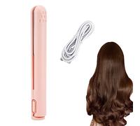 Mini Dual-Purpose Curling Iron, Mini Curling Iron, 2 in 1 Mini Hair Curler, USB Rechargeable Travel Curling Iron, Mini Dual Hair Curler (Pink)
