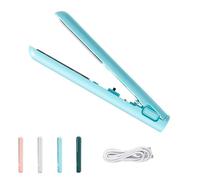 Mini Dual-Purpose Curling Iron, New 2-In-1 Mini Curling Wand & Flat Iron Hairs Straightener, Small Curlings Irons For Short Hair And All Hair Types, Usb Rechargeable (Blue)