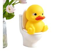 Mini Duck Bathroom Figurine Toilet Decor Tiny Animal Ornament Display