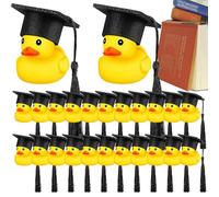 Mini Ducks - Giocattoli Di Gomma Di Laurea E Con Coperchio Nero | Regali Divertenti per Festa A Tema Di Laurea, Celebrazione Di Compleanno, Favori Di Eventi Di Classe, Collezione