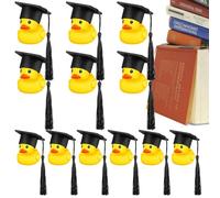 Mini Ducks - Giocattoli Di Gomma Di Laurea E Con Coperchio Nero | Regali Divertenti per Festa A Tema Di Laurea, Celebrazione Di Compleanno, Favori Di Eventi Di Classe, Collezione