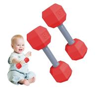 Mini Dumbbell Rattle - 2-Piece Set | Infant Fitness, 12x4.5cm Play | Cute ABS Weight Toy,Motor Development | Safe, Durable, Perfect As A Shower Or First Birthday Gift, Compact Size