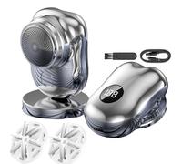 Mini Electric Shaver,Men Wet and Dry Waterproof Electric Shavers,USB Rechargeable with Led Display Versatile Shavers,Portable Razor for Travel Business Trip (Silver, 4.4x6.5x5.6cm/1.73x2.56x2.2in)
