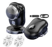 Mini Electric Shaver,Men Wet and Dry Waterproof Electric Shavers,USB Rechargeable with Led Display Versatile Shavers,Portable Razor for Travel Business Trip (Black, 4.4x6.5x5.6cm/1.73x2.56x2.2in)
