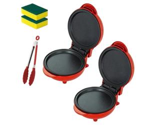 Mini Electric Waffle Maker for Easy Breakfast, 5-Inch Chaffle Mold,Electric Mini Maker Pancake Waffle Machine, Non-Stick Surface, for Breakfast, Dessert, Sandwich, Hash Brown or Snacks (2PCS)
