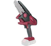 Mini elettrosega a batteria litio 20V (solo corpo - batteria NON inclusa). Compatta e utilizzabile con una mano per potature e taglio di rami.Lungh. barra 11cm, capacità di taglio Ø 10 cm. Peso 1,33kg