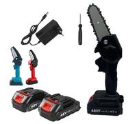 Mini elettrosega a doppia batteria 48 v motosega elettrica tagliarami 4''valigia
