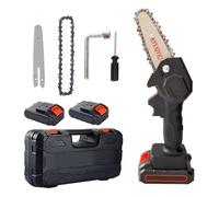 Mini elettrosega a doppia batteria 48 v motosega elettrica tagliarami 4''valigia