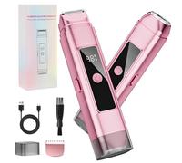 Mini epilatore bikini elettrico 2 in 1 da donna, rasoio con doppia testa e schermo digitale, impermeabile IPX7, facile da pulire, per viso, gambe e zona della maglia, ricaricabile (rosa)