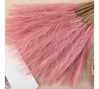 Mini erba artificiale di pampa per matrimoni, eventi e decorazioni per la casa, progettati per un uso duraturo con aspetto naturale e realistico (rosa scuro)