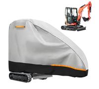 Mini escavatore, impermeabile, traspirante, copertura per escavatore, 420D, telo per escavatori piccoli, per 800 - 1600 kg, protezione da pioggia, neve, protezione UV, grigio chiaro