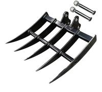 Mini escavatore rastrello - Terna idraulica inclinabile, ampio rastrello per mini escavatori da 0,8-2 tonnellate, diametro del foro: 25 mm, spina: 90 mm