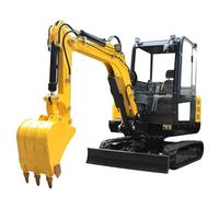 Mini escavatore, versatile scavatore cingolato idraulico con cabina chiusa, piccolo escavatore per bulldozing, disponibile nei modelli da 1, 1,5 e 2 tonnellate