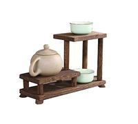 Mini espositore da tavolo cinese in legno massello, adatto per ufficio, camera da letto, studio, ecc., Disponibile in quattro stili, carrello da cucina marrone con contenitore (dimensioni: stile 1