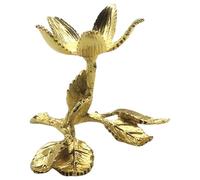 Mini espositore in metallo con rosa dorata, supporto per sfere in cristallo in lega di zinco con petali intricati, foglie realistiche, base di supporto stabile per treppiede, supporto per decorazione