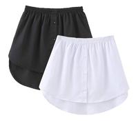 Mini estensione per camicia, 2 pezzi, camicetta, gonna allungata, da donna, con orlo casual, b, M