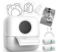 Mini etichettatrice etichette adesive, Bluetooth Stampante Adesivi, sticker printer per etichettatura di codici a barre, nome, organizzazione, ideale per smartphone iOS Android, casa, ufficio