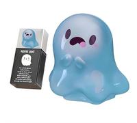 Mini fantasmi che si illuminano al buio, con scatola, statuette di fantasmi luminosi in 6 design, mini fantasmi in resina che si illuminano al buio, per Halloween, paesaggio in miniatura, decorazione