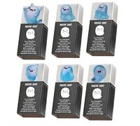 Mini fantasmi che si illuminano al buio, con scatola, statuette di fantasmi luminosi in 6 disegni, mini fantasmi in resina che si illuminano al buio, per Halloween, paesaggio in miniatura, decorazione