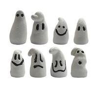 Mini fantasmi luminosi | Dopo aver illuminato le figure in miniatura degli spiriti di Halloween 8 pezzi | Piccole statue di decorazione per giardino, terrazza, area esterna, feste e festività stagiona
