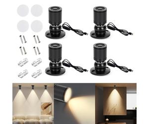MINI FARETTI A SPOT LED 5V 1W PER VETRINA GIOIELLI 4PCS LUCES PICCOLA