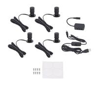 Mini Faretto a LED, Faretti Dimmerabili USB da 4 Pezzi 5 V per Espositori Sotto il Mobile, Faretti da Incasso per Vetrina di Gioielli Ingresso Portico (Warm Light Black)