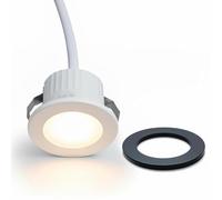 Mini Faretto Moderno Incasso Tondo LED 3W Interruttore CCT, Doppia Cornice Bianco, Nero, Punto Luce Mensole, Mobili, Ripiani, Cappa, Negozio, illuminazione Vetrine, 230V (CCT Tondo)
