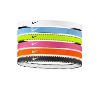 Nike Flex Classic - Fasce per capelli, 6 pezzi, colore: Rosa vivido / Bianco OSFM