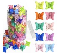 Mini fermagli per capelli a forma di farfalla, per ragazze, confezione da 100 pezzi, 10 accessori per capelli colorati assortiti per ragazze e donne, anni '90, Y2K, piccoli