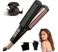 Mini Ferro Arricciacapelli a Doppio Cilindro - Strumento per Arricciare Portatile, Bacchetta Arricciacapelli in Ceramica da 0,4 Pollici, Doppia Tensione, 5 Impostazioni di Calore Tagli UnicaABS