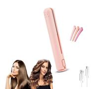 Mini ferro arricciacapelli a doppio scopo, 2 in 1 mini ferro arricciacapelli piastra for capelli, mini arricciacapelli portatile in ceramica, piastra for capelli senza fili, ferro arricciacapelli da v