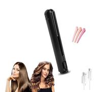 Mini ferro arricciacapelli a doppio scopo, 2 in 1 mini ferro arricciacapelli piastra for capelli, mini arricciacapelli portatile in ceramica, piastra for capelli senza fili, ferro arricciacapelli da v