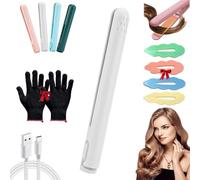 Mini Ferro Arricciacapelli A Doppio Scopo,Ferro Arricciacapelli Cozy Home,Upgrade 2-In-1 Ferro Arricciacapelli E Piastra,Mini Raddrizzatore Portatile Per Capelli, Per Tutti I Tipi (Bianco)