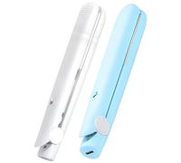 Mini ferro arricciacapelli e piastra per capelli, strumento portatile a doppio scopo con ricarica USB C, rivestimento in ceramica per capelli sani