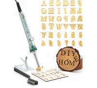 Mini ferro da stiro elettrico con lettere e numeri, 60 W, per fai da te, cappelli in pelle, barbecue, pane (36 pezzi, lettere e numeri da 1,9 cm)