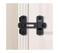 Mini Fibbia Di Bloccaggio Piatta E Ad Angolo Retto, 2 Set Di Chiavistelli For Porte Scorrevoli In Acciaio Inossidabile, Gancio For Porta Del Fienile(3-inch flat black)