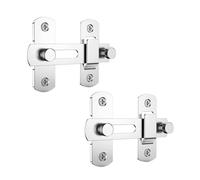 Mini Fibbia Di Bloccaggio Piatta E Ad Angolo Retto, 2 Set Di Chiavistelli For Porte Scorrevoli In Acciaio Inossidabile, Gancio For Porta Del Fienile(4-inch flat silver)