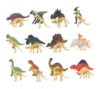 Mini Figure di Dinosauro 24 Pezzi/Set Scheletri di Dinosauro Ossa Colorate Realistiche Fossili Giocattoli per Bambini dai 3 Anni in su Apprendimento Educativo di Natale Giochi di imitazione Coll