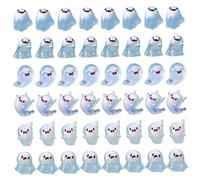 Mini figure in resina 48pcs 8 stili bagliore nella figurina del fantasma scuro carino decorazioni di fantasmi in miniatura per gli accessori per il paesaggio di micro paesaggi di Halloween Doll House