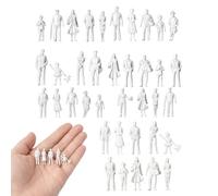 Mini figurine, persone in miniatura, 100 pezzi, mini statuette, museo per modellismo ferroviario e modelli architettonici, piccoli personaggi non dipinti in scala 1:100, per modellismo e diorama