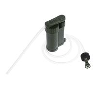 Mini Filtro Acqua Emergenza per Campeggio, Escursioni e Pesca | ABS Verde, Tubo D’ingresso per Acqua Sul Campo, Riduce Torbidità, Corda Inclusa