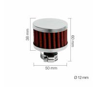 Mini Filtro Aria Universale Calotta Cromata 12mm Simoni Racing