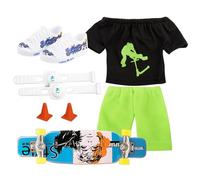 Mini Finger Scooter Set - Finger Skateboard con pantaloni scarpe, miniatura FingerboardToy, giocattolo interattivo per feste | Regalo di compleanno di Halloween