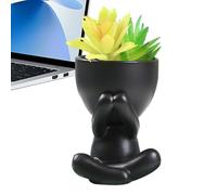 Mini Fioriera - Talpa di fiori in ceramica, contenitore unico per piante da interno con testa | Vaso in stile artistico per cibo o ingresso, vaso decorativo in stile astratto