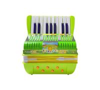 Mini fisarmonica a 17 tasti e 6 bassi in materiale ABS, leggera, per principianti e studenti, strumento musicale da esibizione sul palco, ecologica, con cinturino resistente, (Verde)
