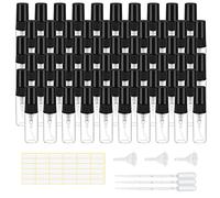 Mini Flacone Spray: Bottiglie Spray Trasparente, 60 Pezzi 3ml Mini Bottiglia di Profumo in Vetro, Flacone in Vetro per Spruzzatore con Imbuto e Pipette, Spruzzino Nebulizzatore per Liquidi Cosmetici