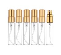 Mini flacone spray da 5 ml, trasparente, ricaricabile, da viaggio, per profumo, idratante, per feste, strumento portatile per il trucco, 10 pezzi (oro)