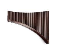 Mini flauto di Pan Flauto di Pan marrone chiave G 22 tubi bambù tradizionale for legni Facile da trasportare Nessun fondo PanFlute fatto a mano angelo(Brown-Right-SMALL)